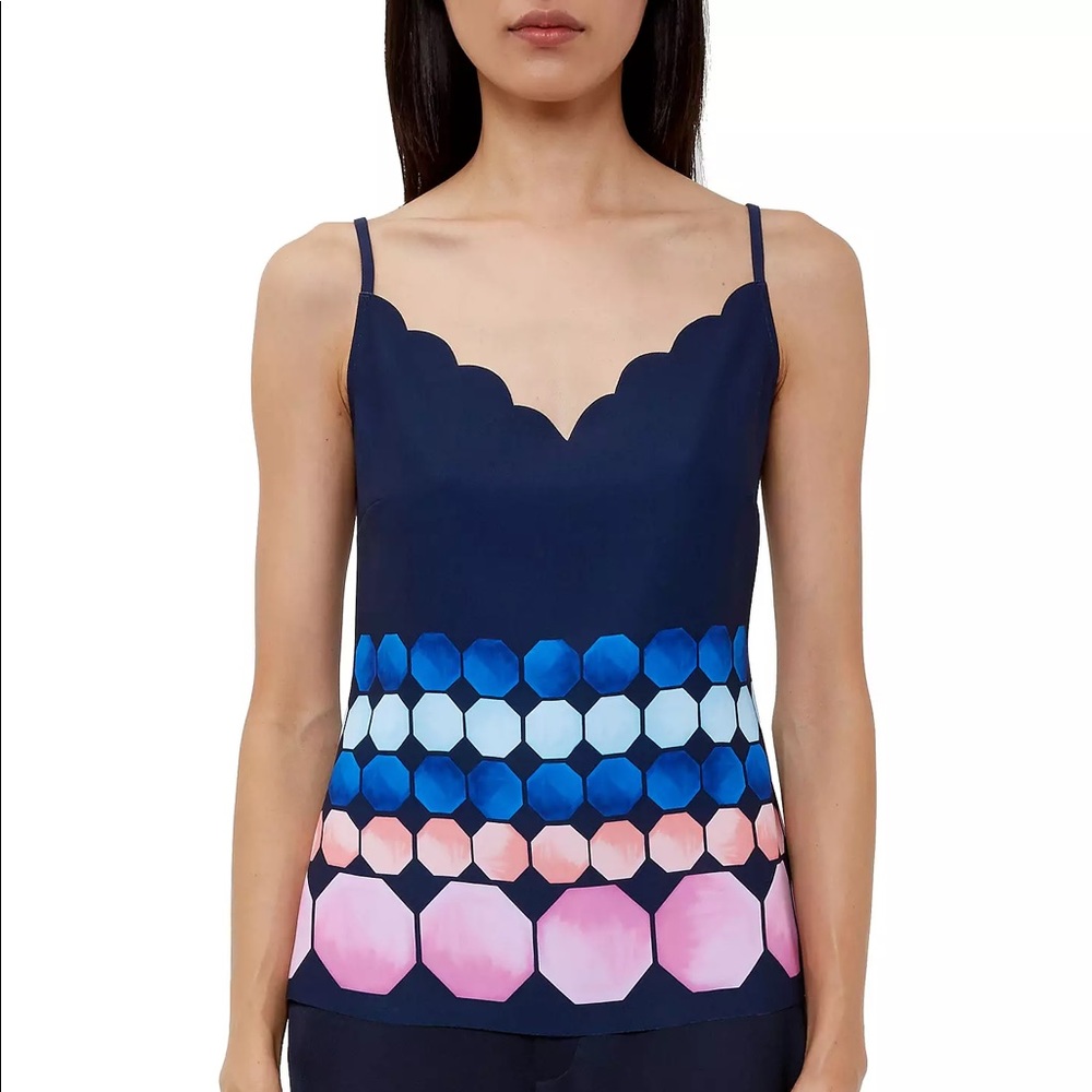 Ted Baker Marina Mosaic Scallop Neck Cami Top